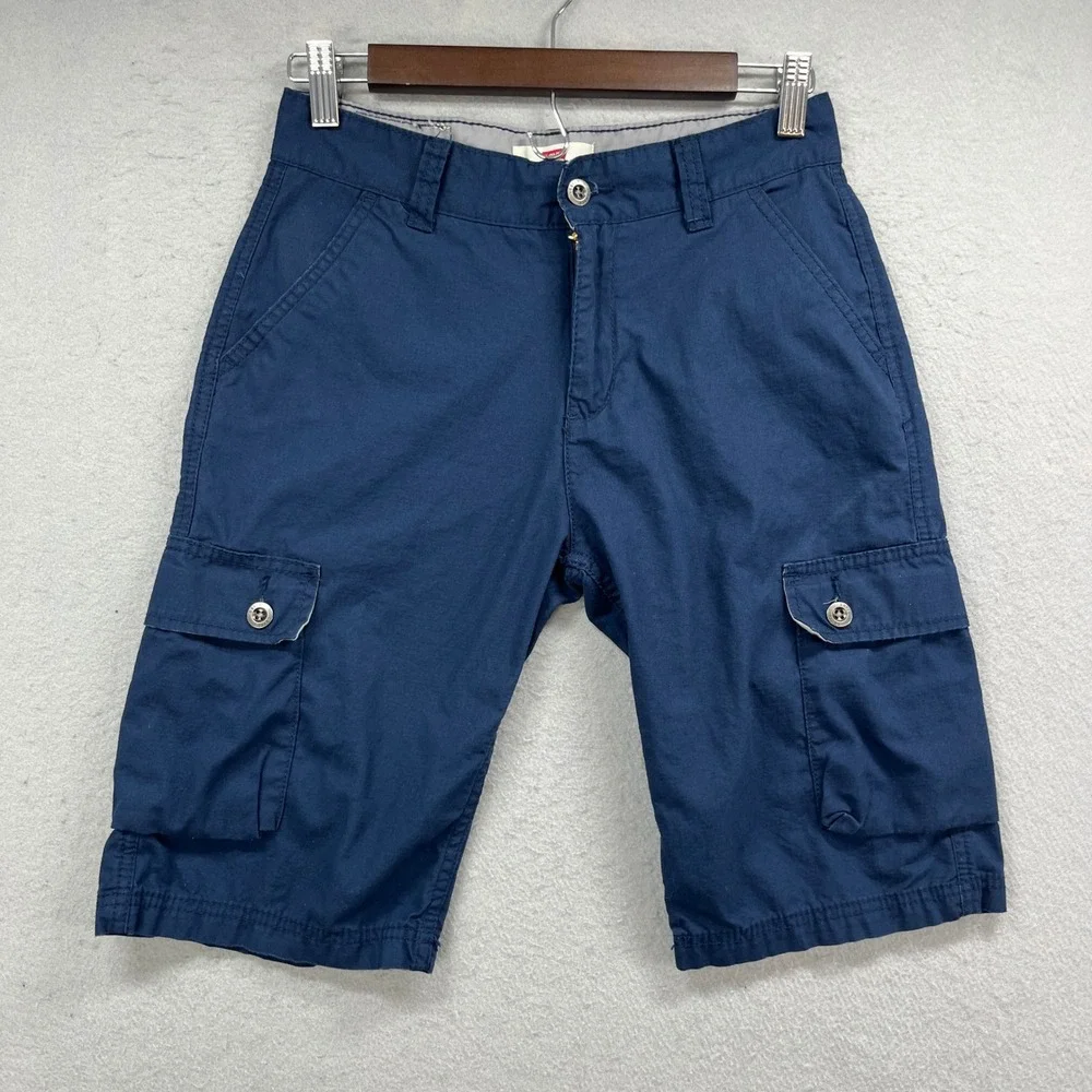 Levis Cargo Shorts Boys 14 Reg W27 Navy Ripstop Utility Casual Work Paratrooper